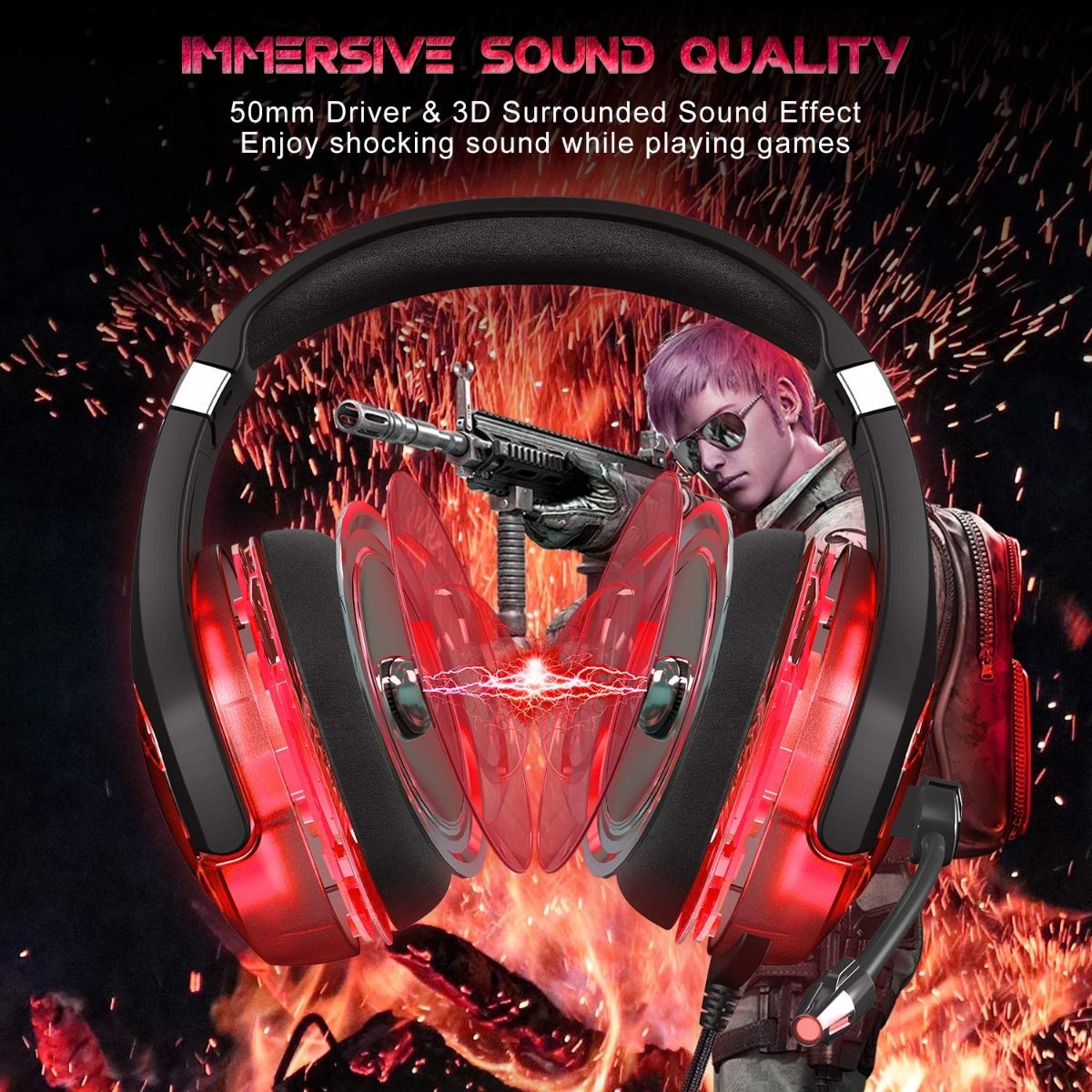 Onikuma gaming headset discount red